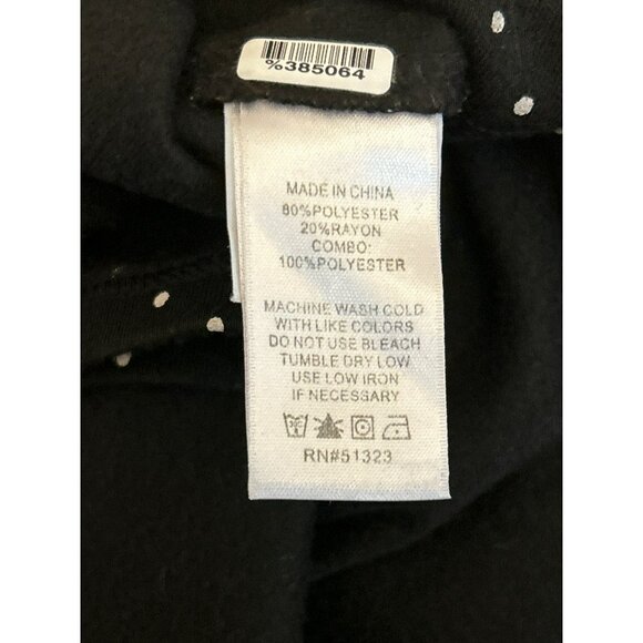 CeCe Black & White Wednesday Polka Dot Blouse Peter Pan Collar Large Long Sleeve - Picture 5 of 5